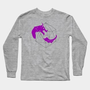 D20 Dragon Purple Long Sleeve T-Shirt